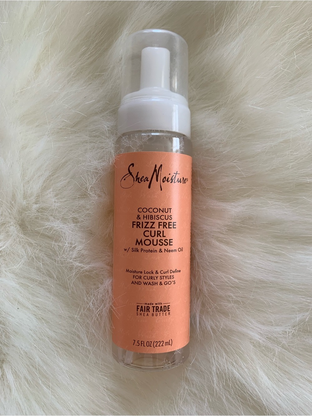 Shea Moisture Coconut & Hibiscus Frizz Free Curl Mousse - Peach/White